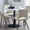 Luca 4 Seater Round Dining Table, Marble