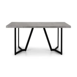 Miller 6 Seater Dining Table, Concrete Effect -Julian Bowen 30914238 alt02