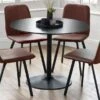 Nero 4 Seater Round Dining Table, 100cm -Julian Bowen 30914242
