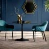Nero 2 Seater Dining Table Table With 2 Lima Dining Chairs -Julian Bowen 30914244