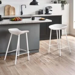 Renzo Set Of 2 Bar Stools, Metal -Julian Bowen 30914247 alt01