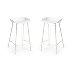 Renzo Set Of 2 Bar Stools, Metal -Julian Bowen 30914247 alt02