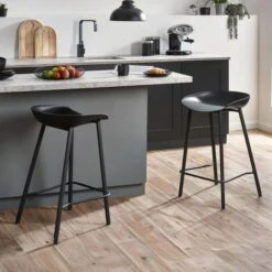 Renzo Set Of 2 Bar Stools, Metal -Julian Bowen 30914248 alt01