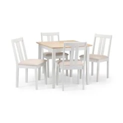 Rufford 4 Seater Two-Tone Dining Table, Ivory -Julian Bowen 30914257 alt03