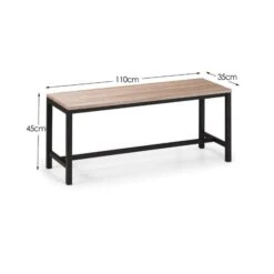 Tribeca 3 Seater Dining Bench, Sonoma Oak -Julian Bowen 30914267 alt04