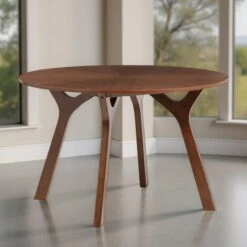 Huxley 4 Seater Round Dining Table, Walnut