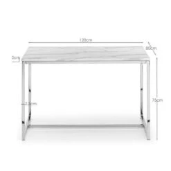 Scala 4 Seater Rectangular Dining Table, White -Julian Bowen 30915595 alt04