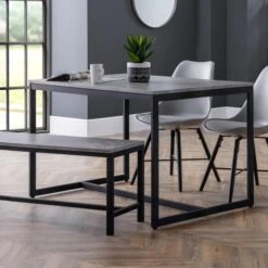 Staten 4 Seater Dining Table, Concrete