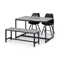 Staten 4 Seater Dining Table, Concrete -Julian Bowen 30915597 alt06
