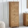 Jenkins 7 Drawer Narrow Chest, Oak -Julian Bowen 30921068