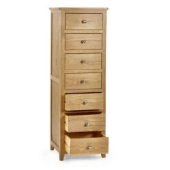 Jenkins 7 Drawer Narrow Chest, Oak -Julian Bowen 30921068 alt02