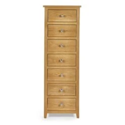 Jenkins 7 Drawer Narrow Chest, Oak -Julian Bowen 30921068 alt03