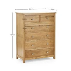Jenkins 6 Drawer Chest, Oak -Julian Bowen 30921069 alt02