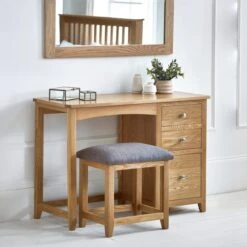 Jenkins Single Dressing Table And Stool, Oak