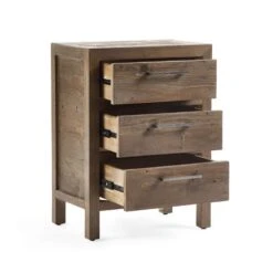 Homer 3 Drawer Bedside Table, Pine -Julian Bowen 30921073 alt02