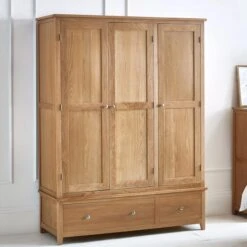 Jenkins 3 Door Wardrobe, Oak