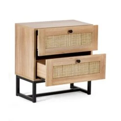 Return - Hollis 2 Drawer Bedside Table, Oak -Julian Bowen 30968717 alt03
