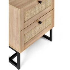 Return - Hollis 2 Drawer Bedside Table, Oak -Julian Bowen 30968717 alt04