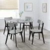Return - Casa 4 Seater Round Dining Table, Grey And Black -Julian Bowen 30977139