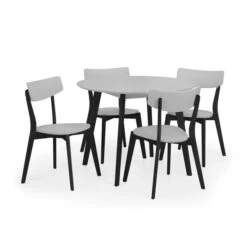 Return - Casa 4 Seater Round Dining Table, Grey And Black -Julian Bowen 30977139 alt03