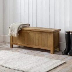 Caleb Wooden Storage Bench -Julian Bowen 30983961