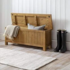 Caleb Wooden Storage Bench -Julian Bowen 30983961 alt01
