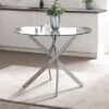 Anderson 4 Seater Round Glass Dining Table